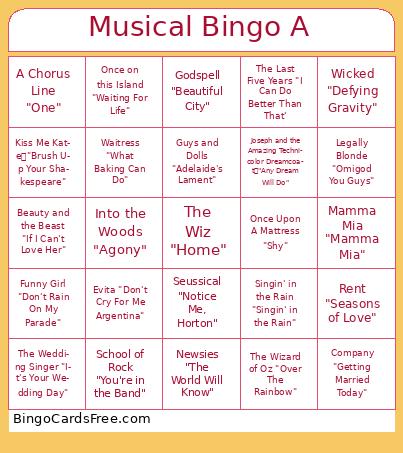 Musical Bingo A