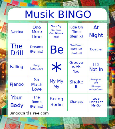 Musik Bingo Card