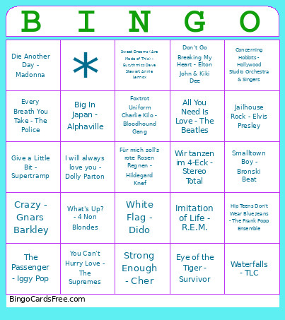Musik- Bingo Card