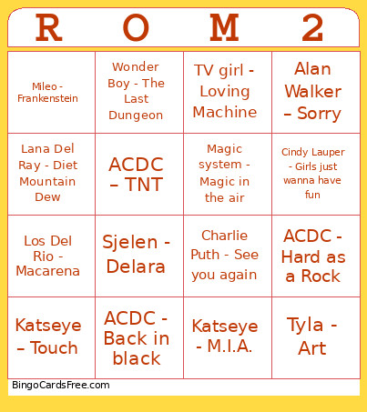 Musikk 5. Trinn Bingo Card