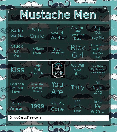 Mustache Men Bingo Card