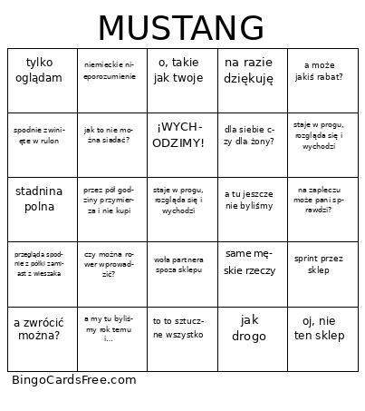 MUSTANG Bingo