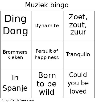 Muziek bingo