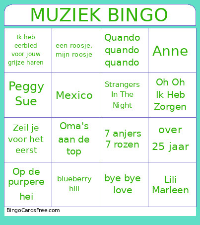 MUZIEK Bingo Card