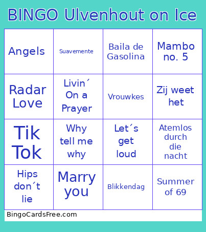 Muziek Ulvenhout On Ice Bingo Card