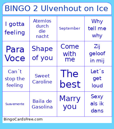 Muziek Ulvenhout On Ice Bingo Card