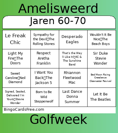Muziek Bingo Card