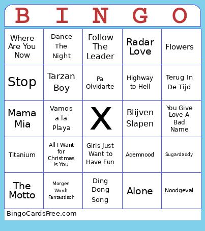 Muziekmix2025 Bingo Card