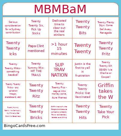 My , My , And Me Bingo Card