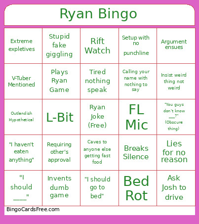 My Friend Bingo Card