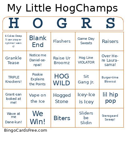 My Little HogChamps Bingo