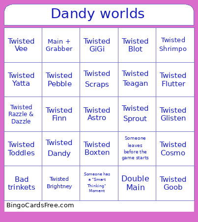 My Own DW Bingo Card