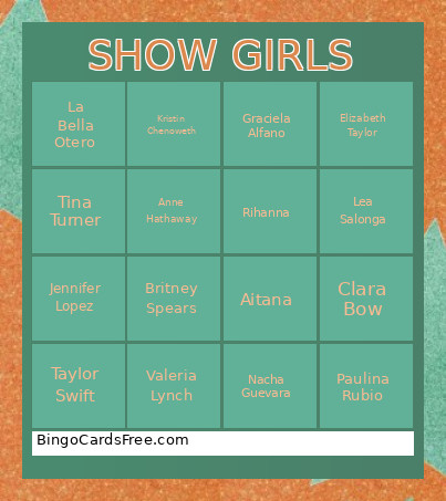 My Template Bingo Card