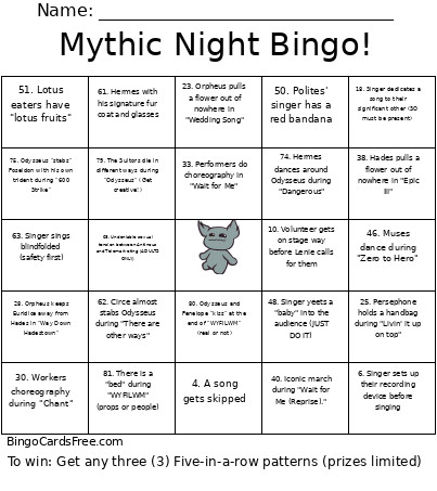 Mythic Night ! Bingo Card