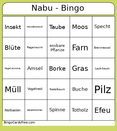 Nabu - Bingo Card