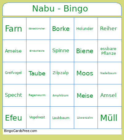 Nabu - Bingo Card