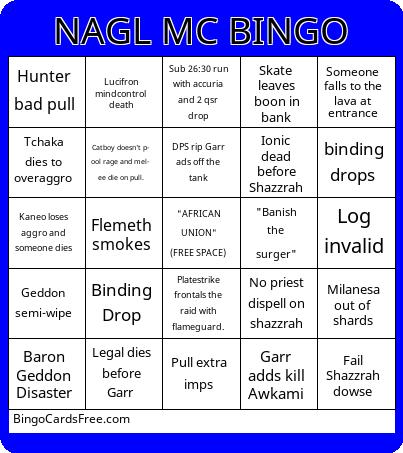 NAGL MC BINGO Cards Free Pdf Printable Game, Title: NAGL MC BINGO