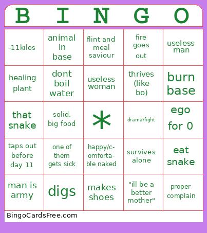naked and afraid Bingo