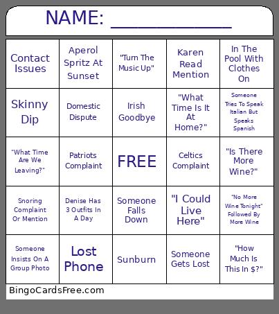 NAME: _____________ Bingo