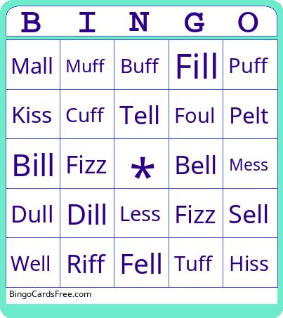 name ss ll ff Bingo