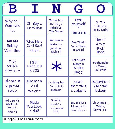 Name That Tune 00's Hip Hop and R&B Bingo