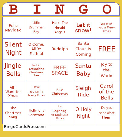 Name That Tune Bingo Card 2