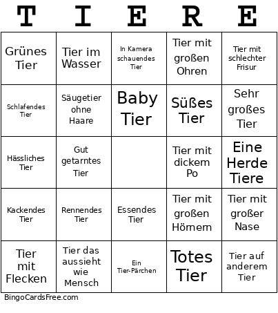 Namibia Bingo Card