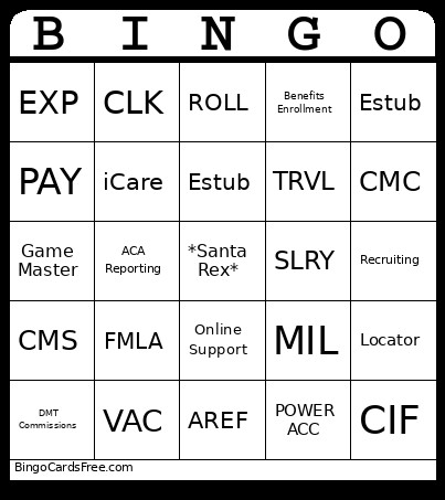 Nancy Bingo Card
