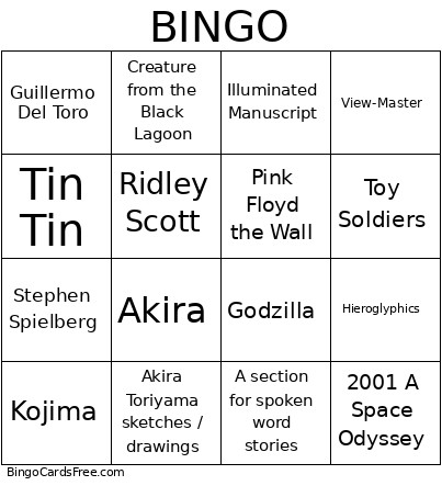 Narrative Bingo Card