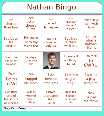 Nathan Bingo Card
