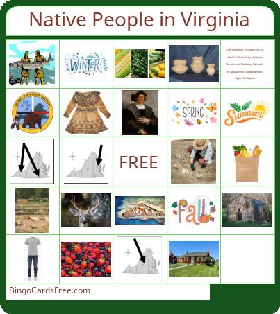 Native People in Virginia Bingo