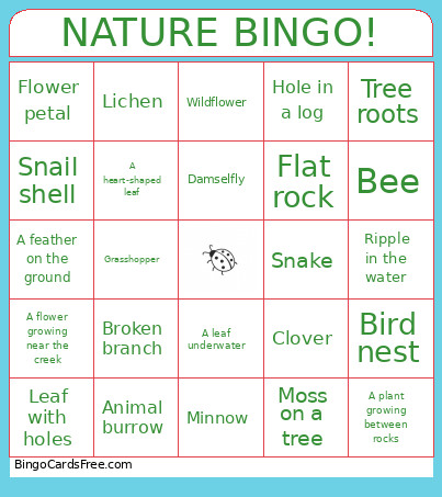 Nature ! Bingo Card