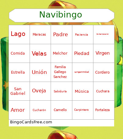 Navi Bingo Card