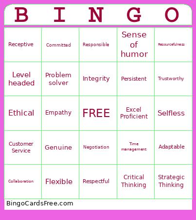 NCURA Bingo Card