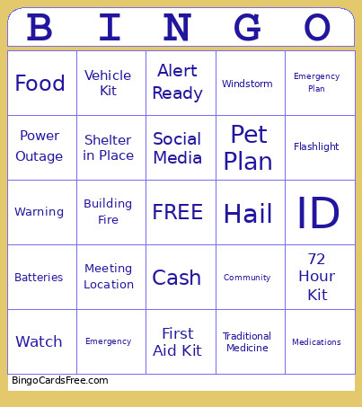 NEC Bingo Card