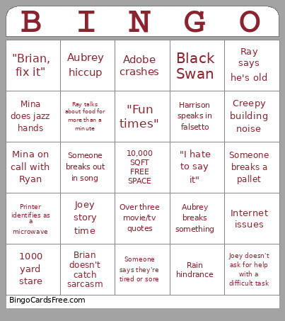 NEM Bingo Card