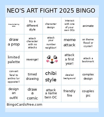 NEO'S ART FIGHT 2025 BINGO