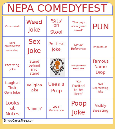 NEPA COMEDYFEST Bingo Card