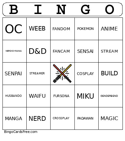 NERD Bingo Card