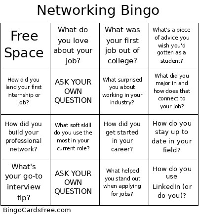 Networking Bingo Card