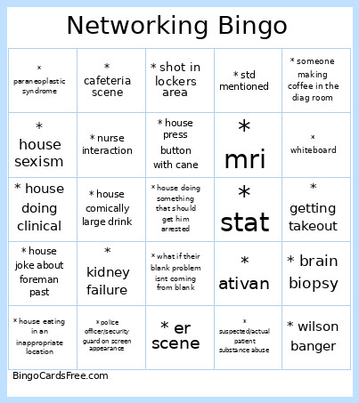 Networking Bingo Card