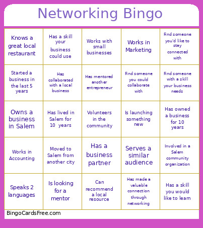 Networking Bingo Card