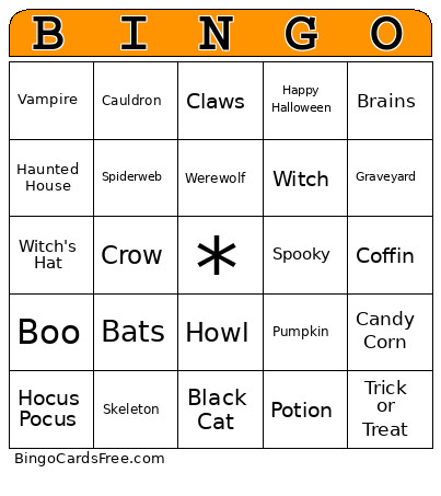 Neurology Halloween Bingo Card