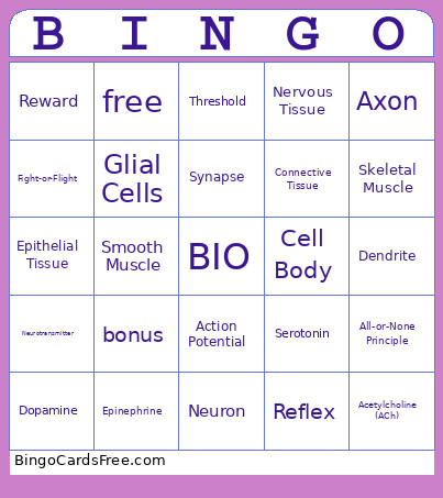 Neuron Bingo Card