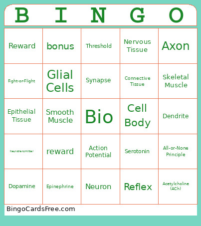 Neuron1 Bingo Card