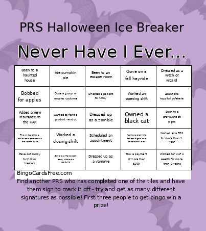 Never Have I Ever... Bingo Card