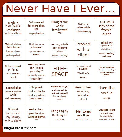 Never Have I Ever… Bingo Card 2