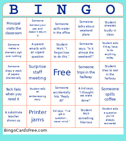 New Horizons Bingo Card