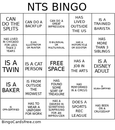 NEW TEAM SMELL Bingo Card