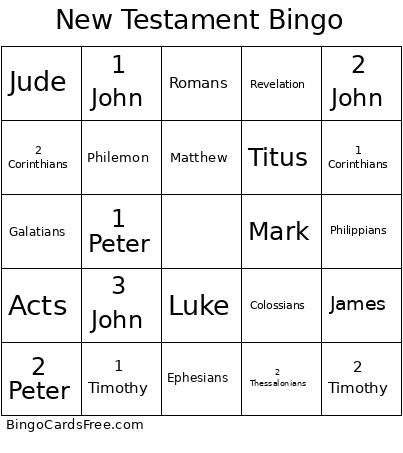 New Testament Bingo